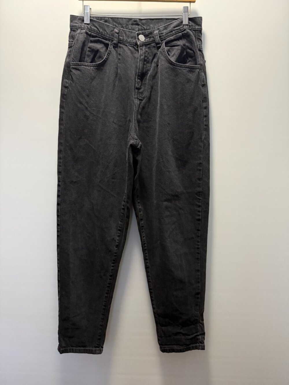 Reclaimed Vintage Inspired 90s Baggy Jean Washed Black Tapered Pants W32